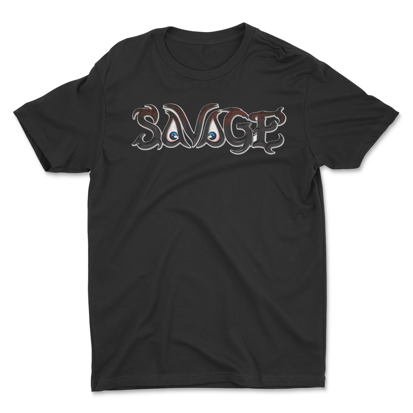 Savage Eyes-BlackOutLine Black Tee