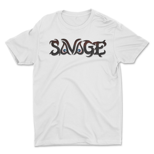 Black Savage Eyes White Tee