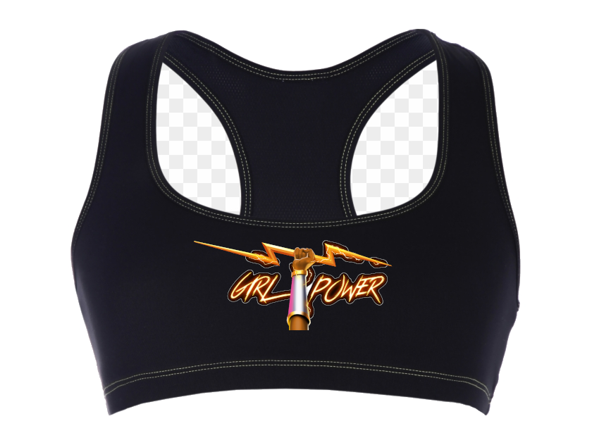 Girl Power Black Razorback Sports Bra